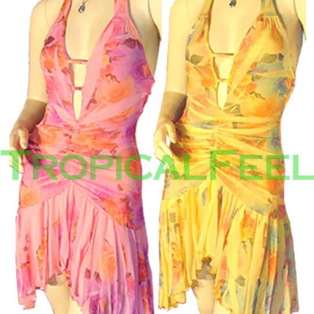 New Y2K Floral Halter Dress Rose/Roses Made USA Fairy Fairycore Vacation Party - Picture 12 of 12